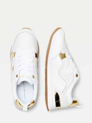 tommy hilfiger metallic detail city trainers