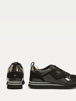 tommy hilfiger metallic detail city trainers
