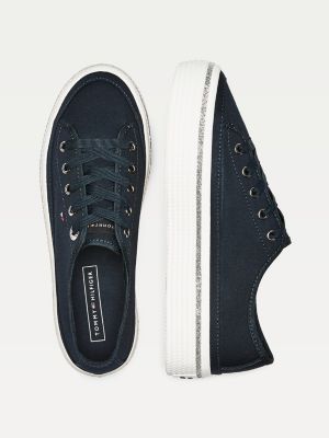 tommy hilfiger glitter platform trainers