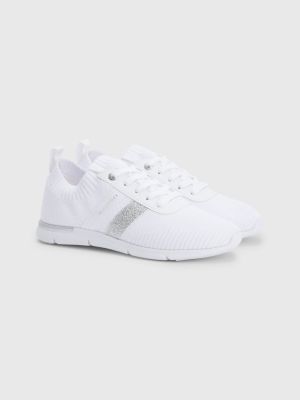 adidas white knitted trainers