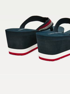 chaussures compensées tommy hilfiger bleu