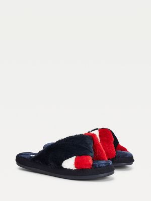 fluffy tommy hilfiger sliders