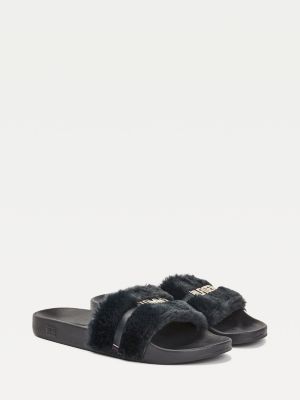 tommy hilfiger fluffy sliders