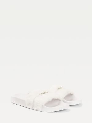 tommy hilfiger furry slides