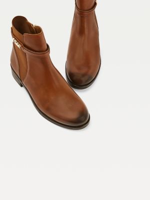 tommy hilfiger brown ankle boots
