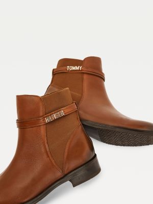 tommy hilfiger brown ankle boots