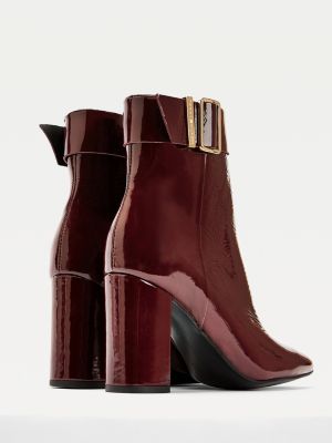 tommy hilfiger burgundy boots