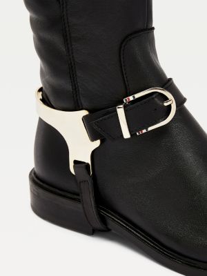tommy hilfiger riding boots black