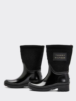 tommy hilfiger knit rain boot