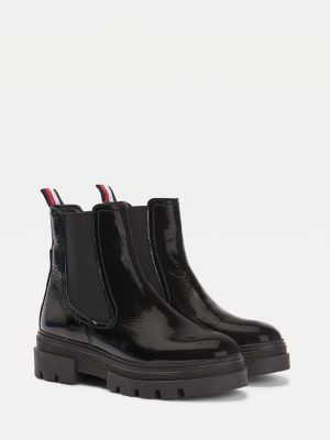 tommy hilfiger patent boots