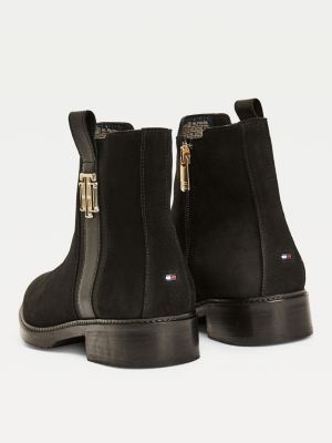 bottines plates en daim