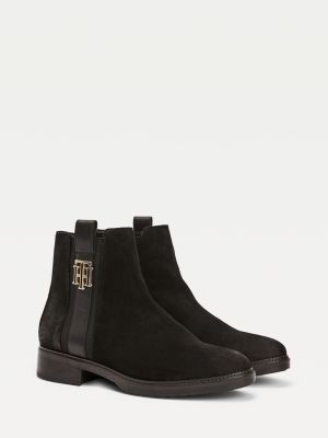 bottines plates en daim