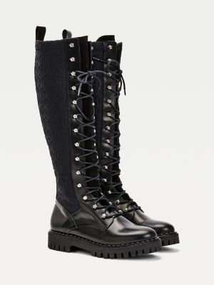 Monogram Long Boots | BLACK | Tommy 