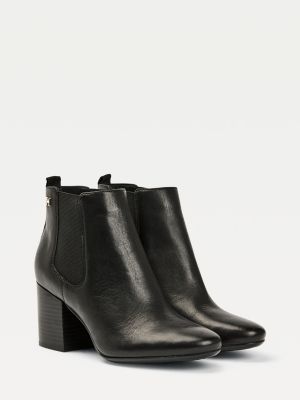 leather block heel chelsea boots