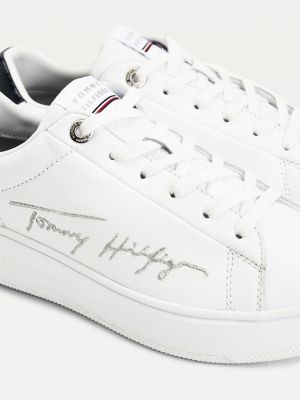 tommy hilfiger metallic back trainers