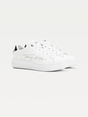 tommy hilfiger metallic back trainers