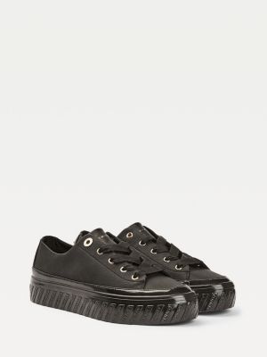 flatform leather trainers