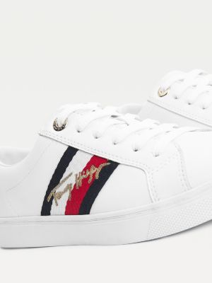 tommy hilfiger metallic back trainers