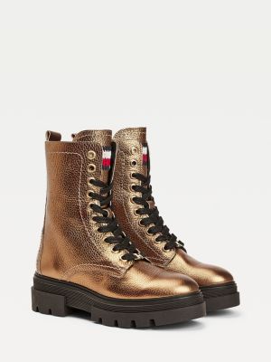 tommy hilfiger metallic boots