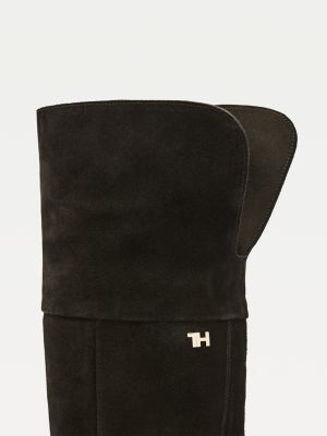 Th Modern Overknee Stiefel Aus Wildleder Schwarz Tommy Hilfiger