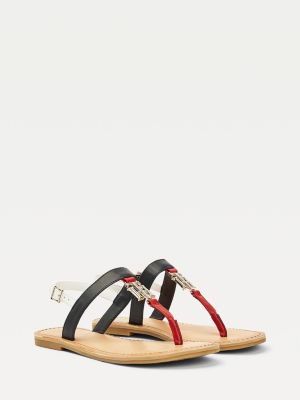 tommy hilfiger white flat sandals