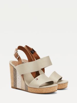 sandale talon compensé tommy hilfiger