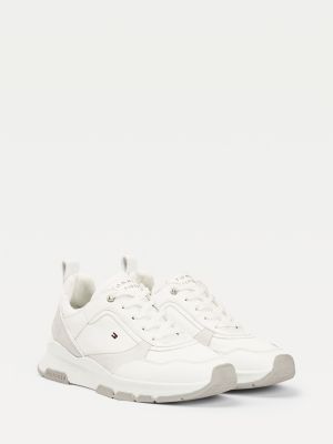 Chunky Suede Panel Trainers | WHITE 