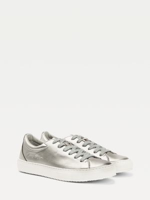 silver tommy hilfiger trainers