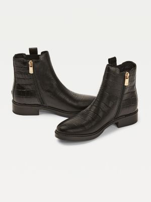 bottines plates en cuir