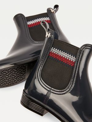 Signature Elastic Ankle Rain Boots BLUE Tommy Hilfiger