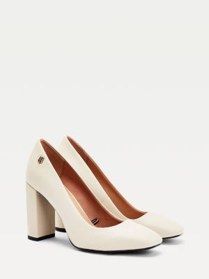 Monogram Plaque Square Toe Court Shoes | BEIGE | Tommy Hilfiger