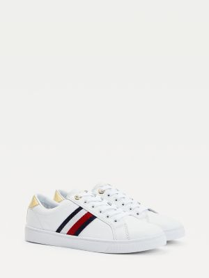 tommy hilfiger ladies white trainers