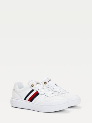Cupsole Leather Trainers | WHITE 