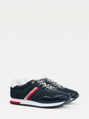 tommy hilfiger iconic leather trainers black