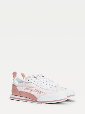 pink tommy hilfiger trainers