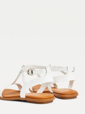 tommy hilfiger white flat sandals
