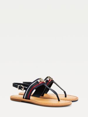 Monogram Flat Sandals BLUE | Tommy Hilfiger