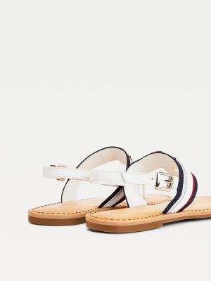 tommy hilfiger white flat sandals