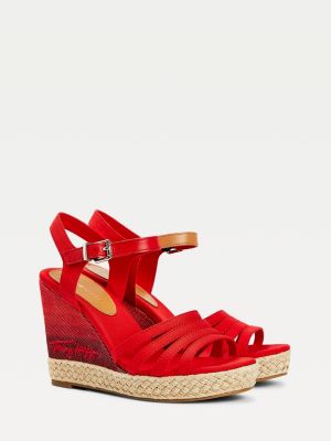 tommy hilfiger red wedges