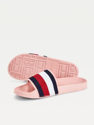 tommy hilfiger pink slides