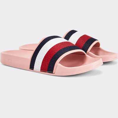 tommy hilfiger pink slides