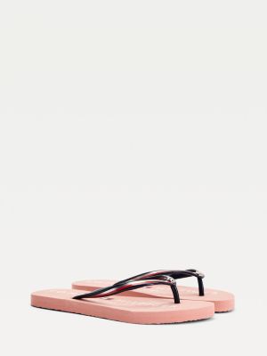 tommy hilfiger red flip flops