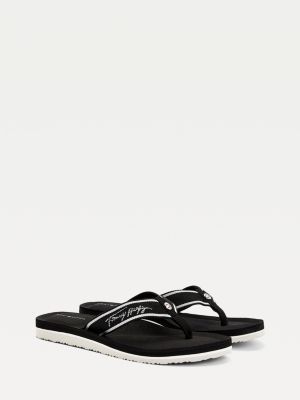 tommy hilfiger black flip flops