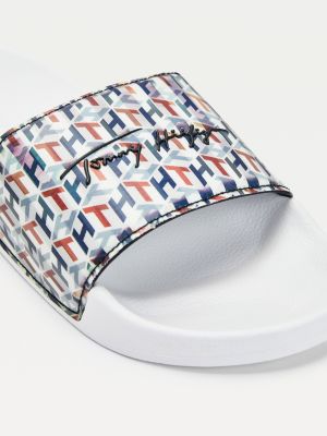 tommy hilfiger slides white