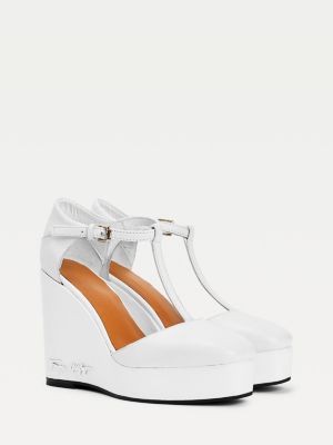 tommy hilfiger wedges white