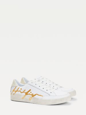 tommy hilfiger white trainers womens