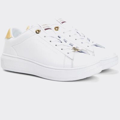 metallic leather trainers