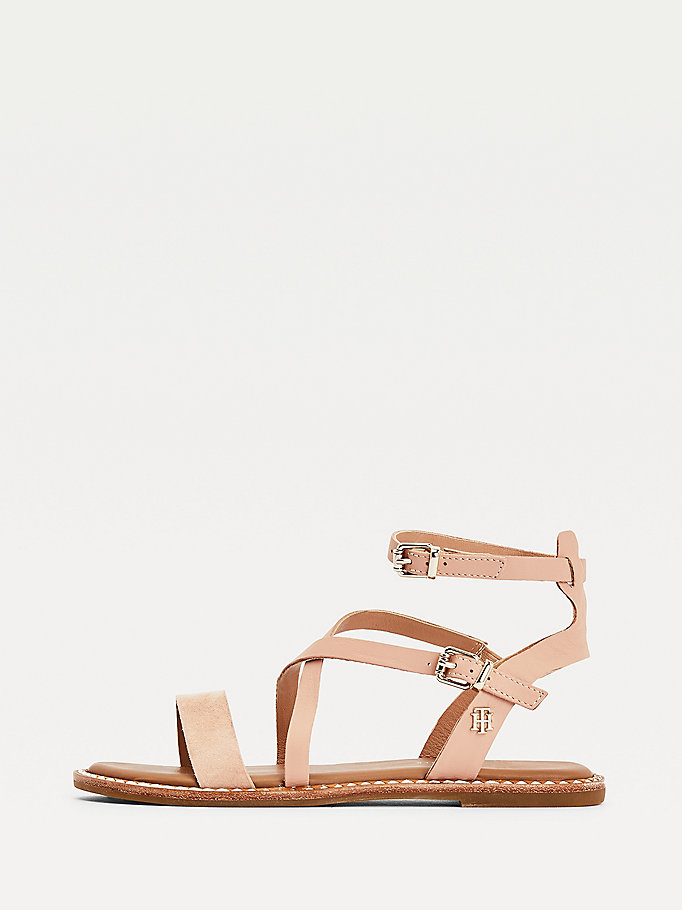 Essential Leather Strappy Sandals | BROWN | Tommy Hilfiger
