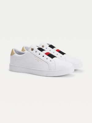 sneakers icons senza lacci in pelle bianco tommy hilfiger