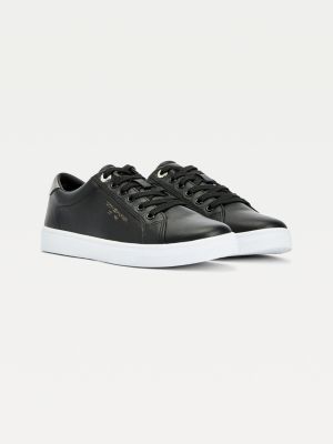 Icons Leather Cupsole Trainers | BLACK | Tommy Hilfiger